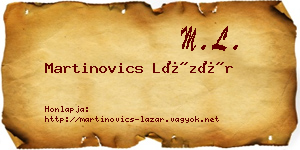 Martinovics Lázár névjegykártya